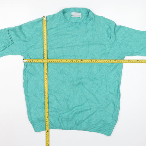 Marks and Spencer Women Green UK 14 Lambswool Crew Neck Pullover Jumper