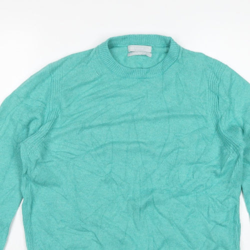 Marks and Spencer Women Green UK 14 Lambswool Crew Neck Pullover Jumper