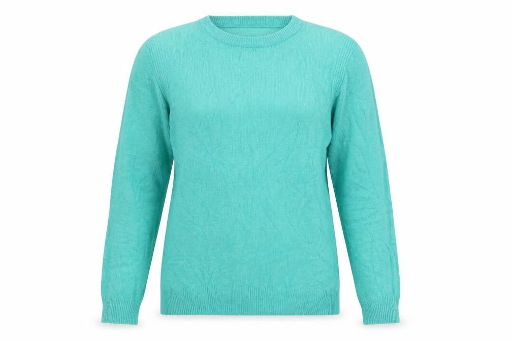 Marks and Spencer Women Green UK 14 Lambswool Crew Neck Pullover Jumper
