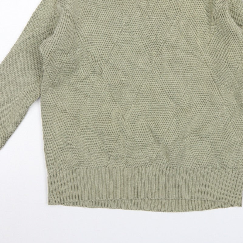 Marks and Spencer Women’s Green S Geometric Knit Crew Neck Jumper