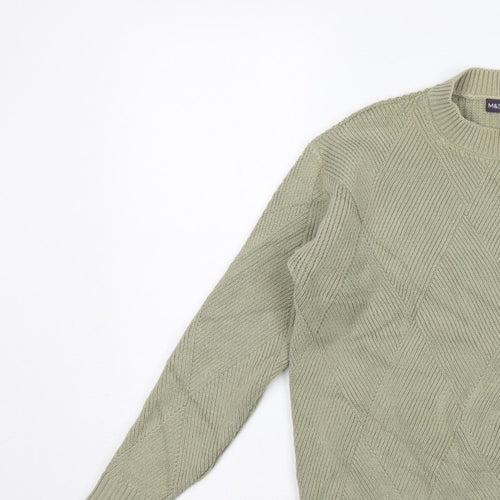Marks and Spencer Women’s Green S Geometric Knit Crew Neck Jumper