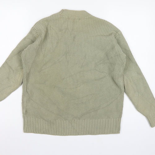 Marks and Spencer Women’s Green S Geometric Knit Crew Neck Jumper