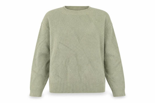 Marks and Spencer Women’s Green S Geometric Knit Crew Neck Jumper