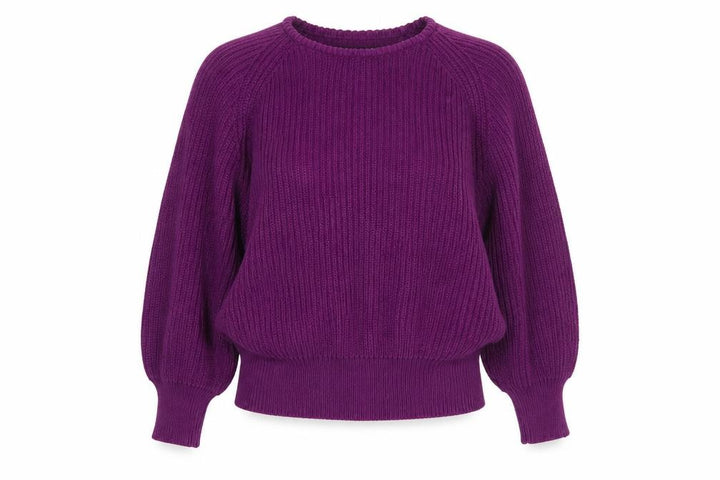 French Connection Women Purple XS Chunky Knit Raglan Sleeve Jumper