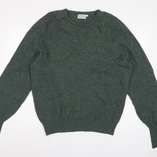 Pakeman Catto & Carter Men’s Green L Pure Wool Crew Neck Jumper