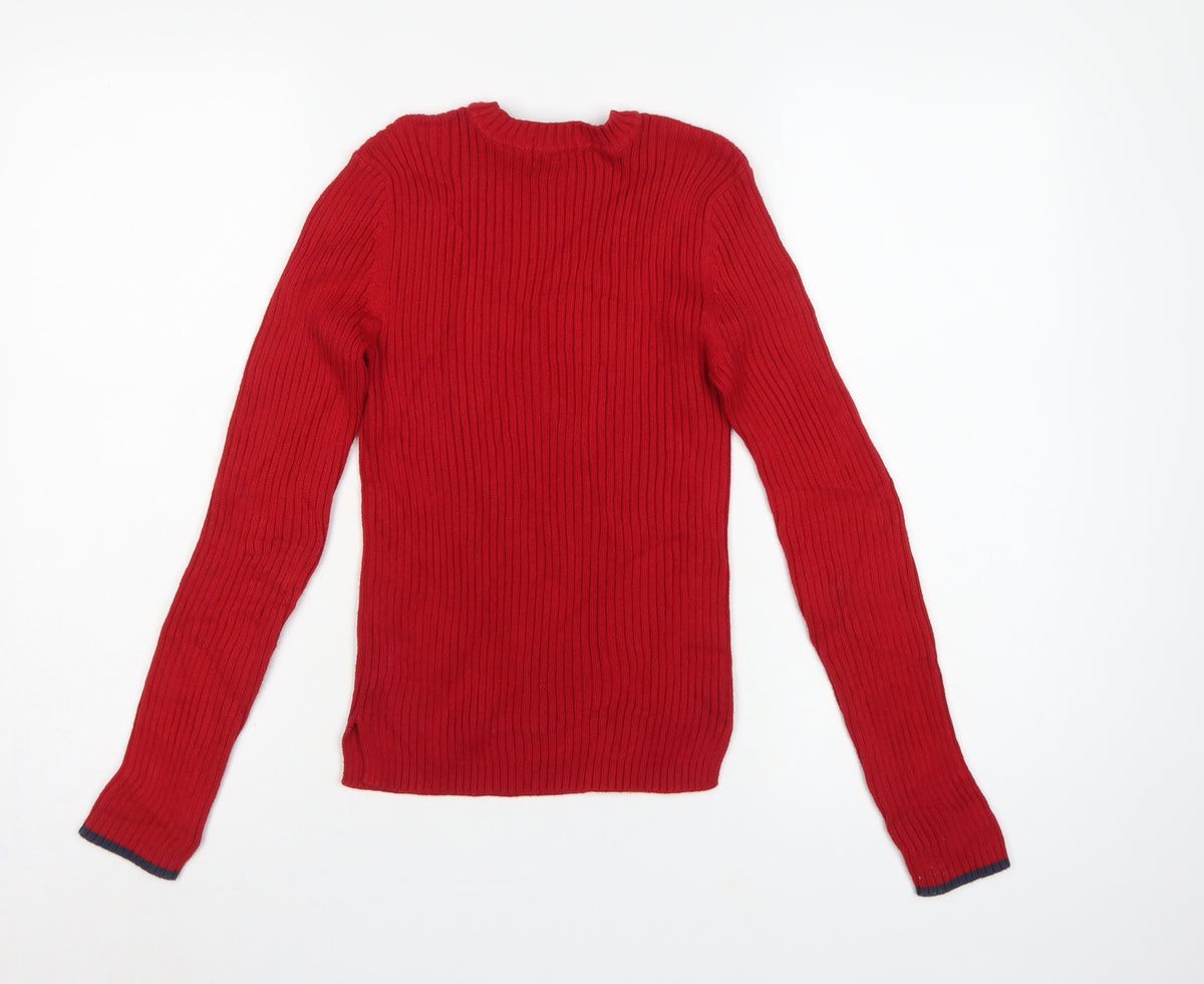 Polo Jeans Ralph Lauren Women Red S USA Flag Rib Knit Jumper