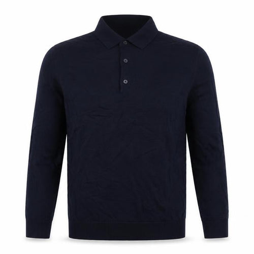 Autograph Men’s Blue M Merino Wool Collared Henley Jumper