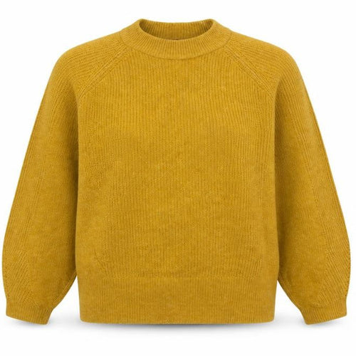 Marks and Spencer Women Yellow M High Neck Rib Knit Pullover Jumper