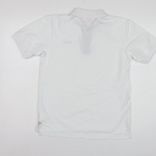 Slazenger Men's White XS Polo Shirt Logo Contrast Trim Short Sleeve