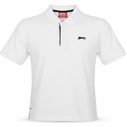 Slazenger Men's White XS Polo Shirt Logo Contrast Trim Short Sleeve
