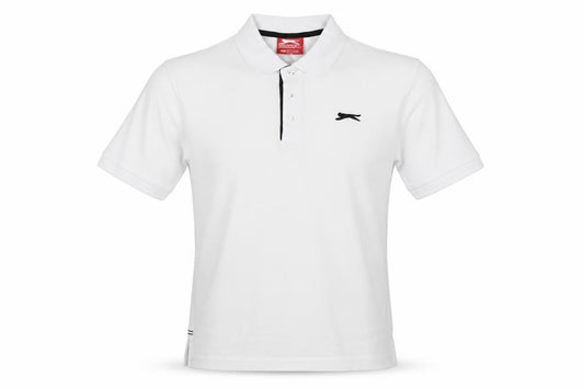 Slazenger Men's White XS Polo Shirt Logo Contrast Trim Short Sleeve