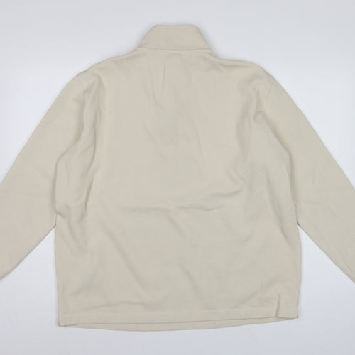 Marks and Spencer Men’s Beige XL 1/4 Zip High Neck Sweatshirt