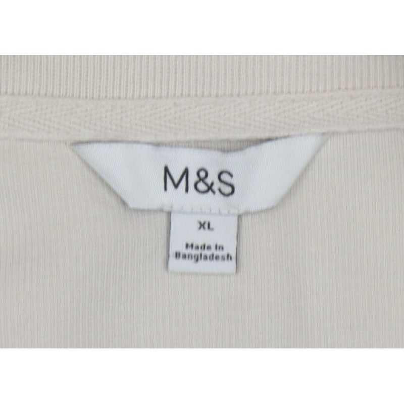 Marks and Spencer Men’s Beige XL 1/4 Zip High Neck Sweatshirt