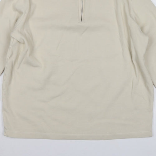 Marks and Spencer Men’s Beige XL 1/4 Zip High Neck Sweatshirt