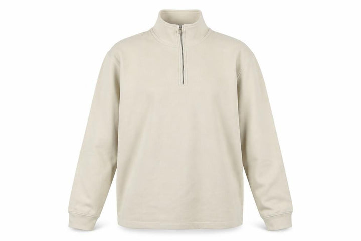 Marks and Spencer Men’s Beige XL 1/4 Zip High Neck Sweatshirt