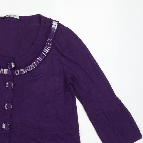 Betty Barclay Women’s Purple UK 12 Button Bell Sleeve Cardigan