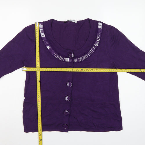Betty Barclay Women’s Purple UK 12 Button Bell Sleeve Cardigan