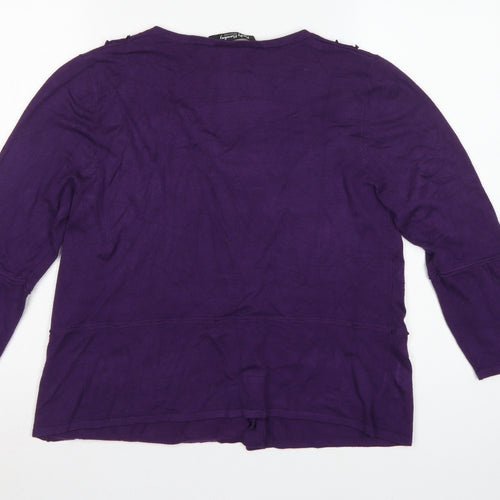 Betty Barclay Women’s Purple UK 12 Button Bell Sleeve Cardigan