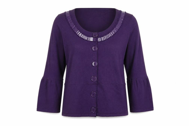 Betty Barclay Women’s Purple UK 12 Button Bell Sleeve Cardigan