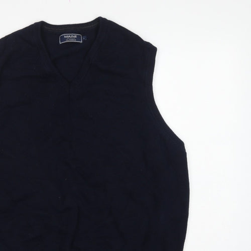 Maine New England Classics Men’s Blue L Cotton V-Neck Knit Vest
