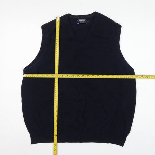 Maine New England Classics Men’s Blue L Cotton V-Neck Knit Vest