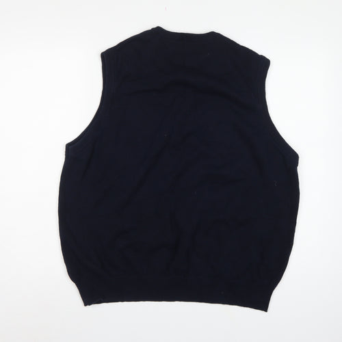 Maine New England Classics Men’s Blue L Cotton V-Neck Knit Vest