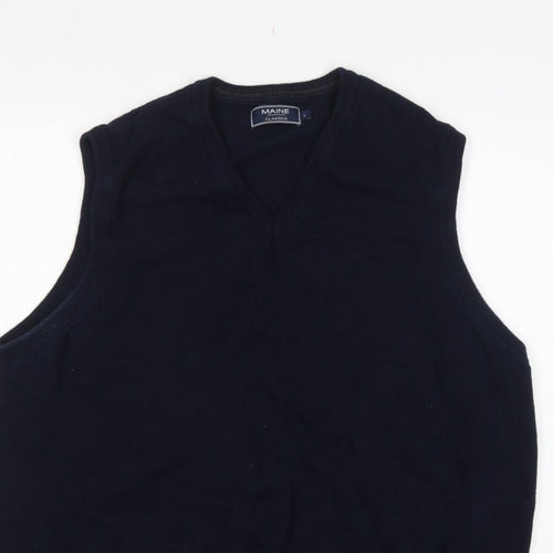 Maine New England Classics Men’s Blue L Cotton V-Neck Knit Vest