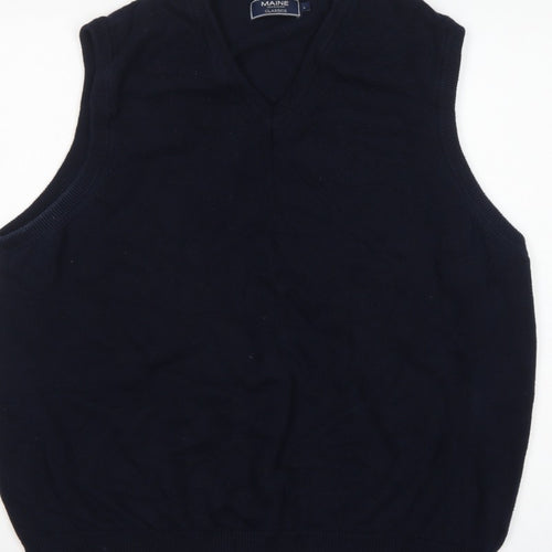 Maine New England Classics Men’s Blue L Cotton V-Neck Knit Vest
