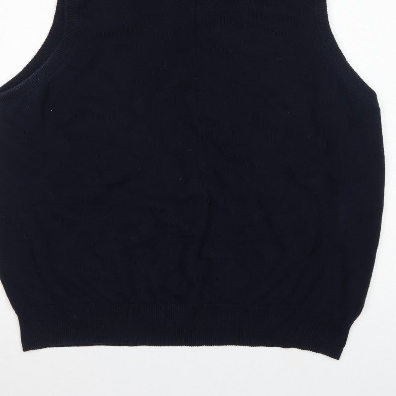 Maine New England Classics Men’s Blue L Cotton V-Neck Knit Vest