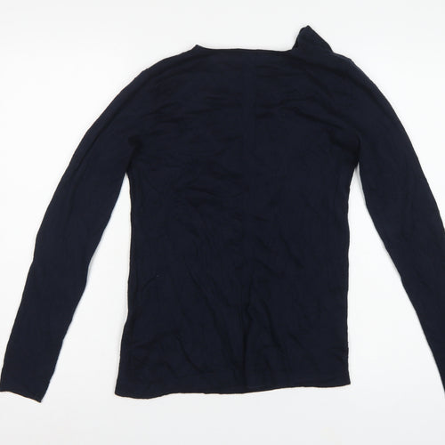 Jigsaw Women’s Blue Cowl Neck Fine Knit Jumper Size S Cashmere Silk