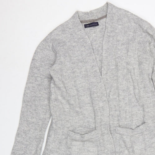 Marks and Spencer Women Grey S Open Cable-Knit Cardigan