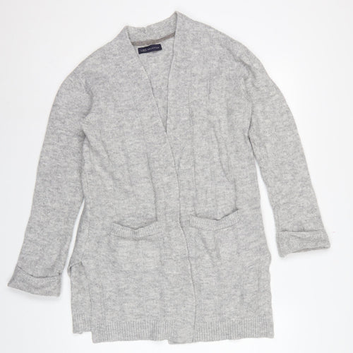 Marks and Spencer Women Grey S Open Cable-Knit Cardigan