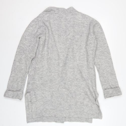 Marks and Spencer Women Grey S Open Cable-Knit Cardigan