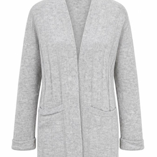 Marks and Spencer Women Grey S Open Cable-Knit Cardigan