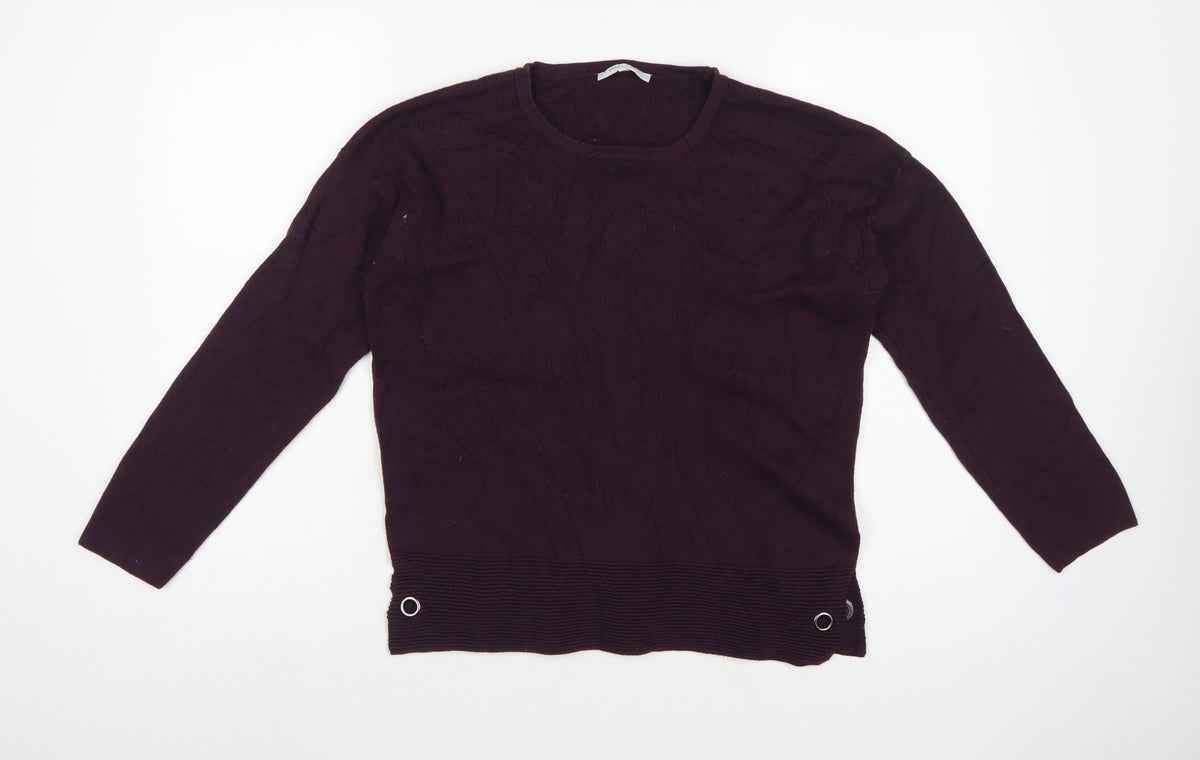 Back view of Great Plains Women’s Purple M Knit Pullover Round Neck Viscose Jumper