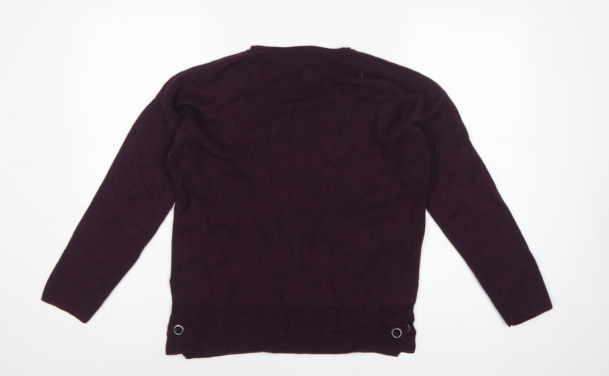 Brand and care label for Great Plains Women’s Purple M Knit Pullover Round Neck Viscose Jumper