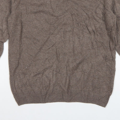 Marks & Spencer Men’s Brown Lambswool V-Neck Pullover Jumper M