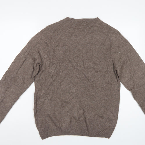 Marks & Spencer Men’s Brown Lambswool V-Neck Pullover Jumper M