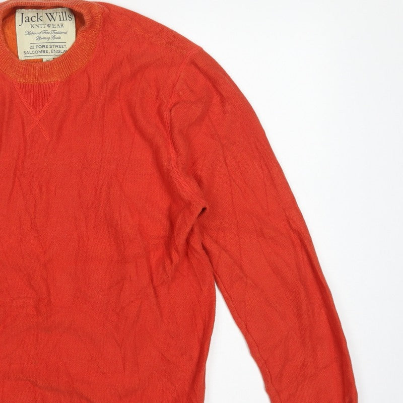 Jack Wills Men’s Orange M Cotton Crew Neck Pullover Jumper