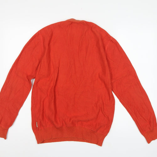 Jack Wills Men’s Orange M Cotton Crew Neck Pullover Jumper
