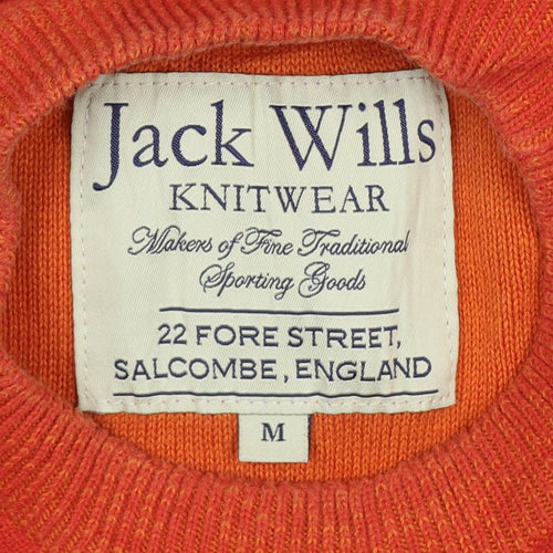 Jack Wills Men’s Orange M Cotton Crew Neck Pullover Jumper