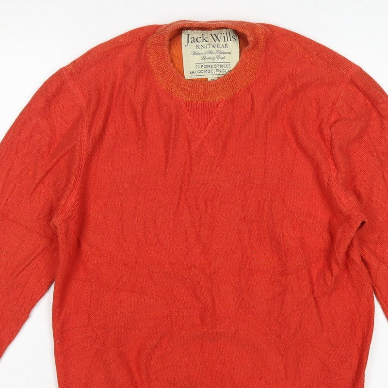 Jack Wills Men’s Orange M Cotton Crew Neck Pullover Jumper