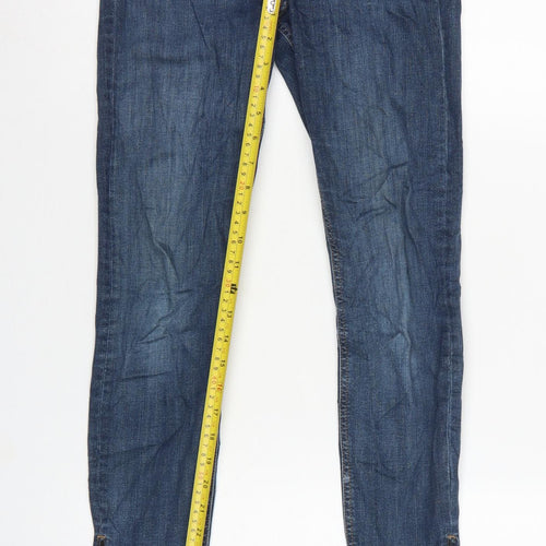 Topshop Moto Women’s Blue W28 L32 Skinny Stretch Jeans Ankle Zip