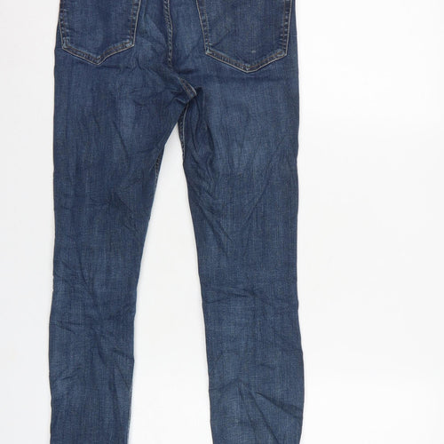 Topshop Moto Women’s Blue W28 L32 Skinny Stretch Jeans Ankle Zip