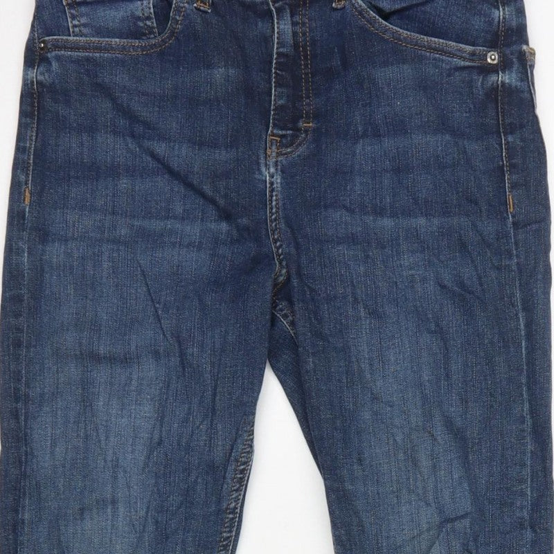 Topshop Moto Women’s Blue W28 L32 Skinny Stretch Jeans Ankle Zip