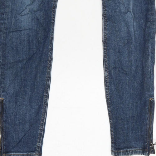 Topshop Moto Women’s Blue W28 L32 Skinny Stretch Jeans Ankle Zip
