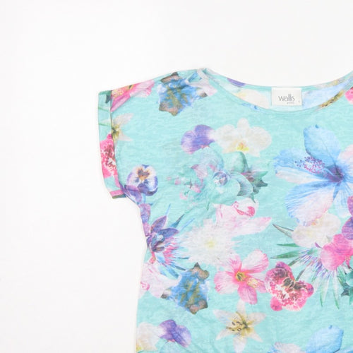 Wallis Women Multicoloured S Petite Floral Tie Front Cropped T-Shirt
