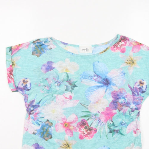 Wallis Women Multicoloured S Petite Floral Tie Front Cropped T-Shirt
