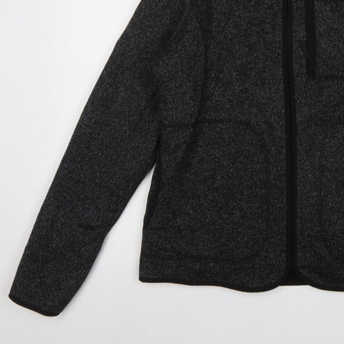 Marks and Spencer Men's Black Marl Fleece Jacket Small Full Zip