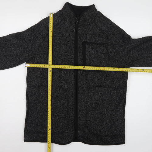 Marks and Spencer Men's Black Marl Fleece Jacket Small Full Zip